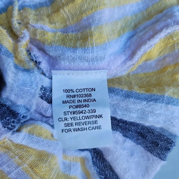 Club Z Collection Women Yellow Pink Striped Vacation Sundress Casual Dress L - Picture 5 of 10